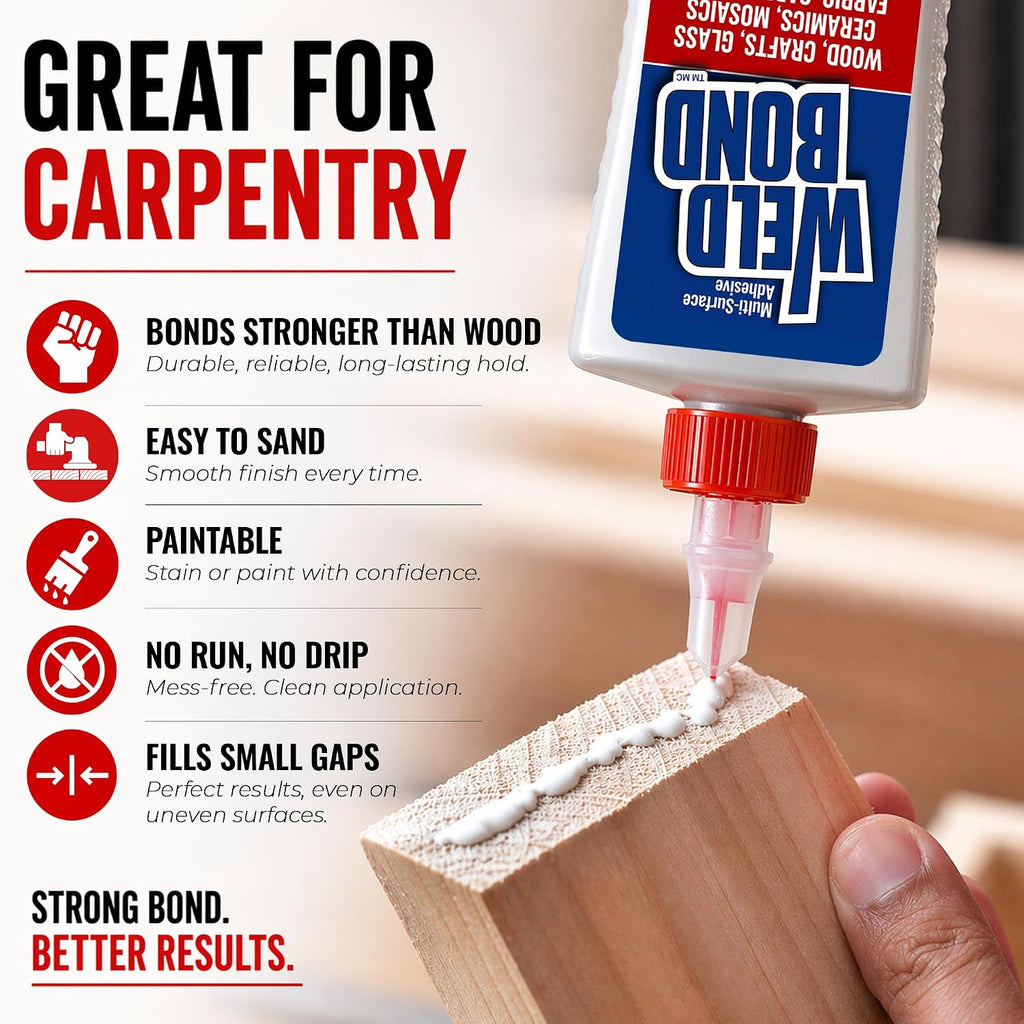 Weldbond Multi-Purpose Glue - The Ultimate Bonding Solution ! Non-Toxic Glue for Wood Glue Glass Mosaic Ceramic Pottery Craft Tile Porcelain Stone Jewelry Fabric Furniture & More. 5.0z /160ml 6-Pack