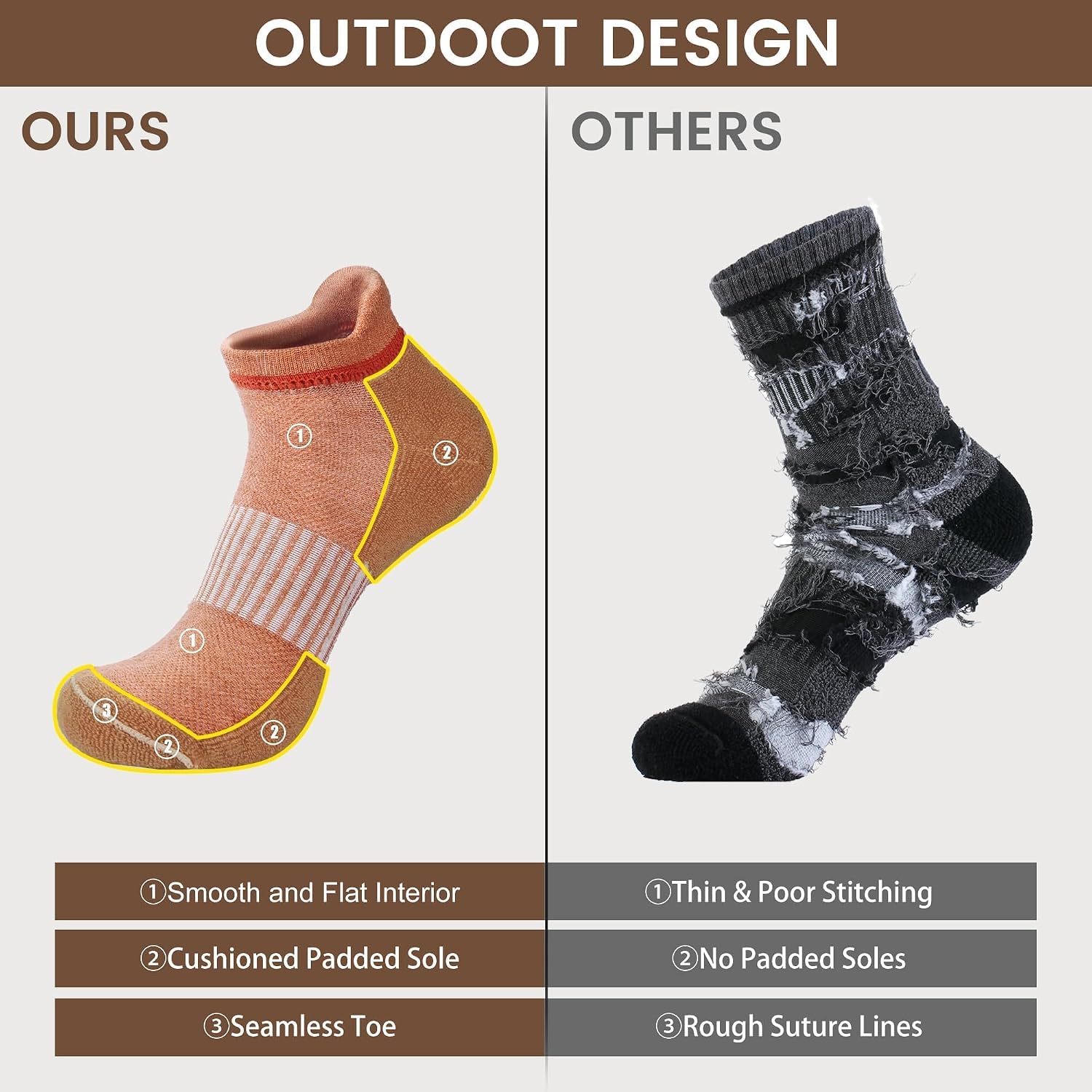 innotree Merino Wool Hiking Socks for Women, 5 Pairs