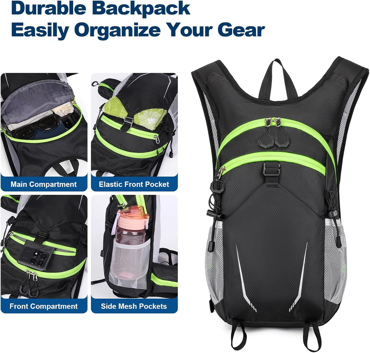 10L Small Hiking Backpack for Men Women, Lightweight Hiking Daypack