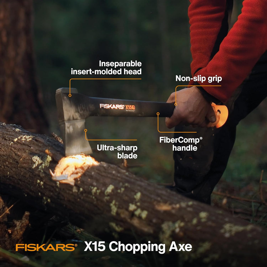 Fiskars X15 Chopping Axe 24", for Tree Felling & Limbing Wood Branches