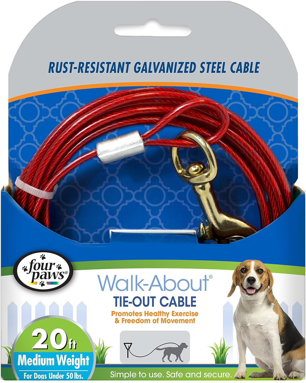 Four Paws Medium Weight Dog Tie Out Cable