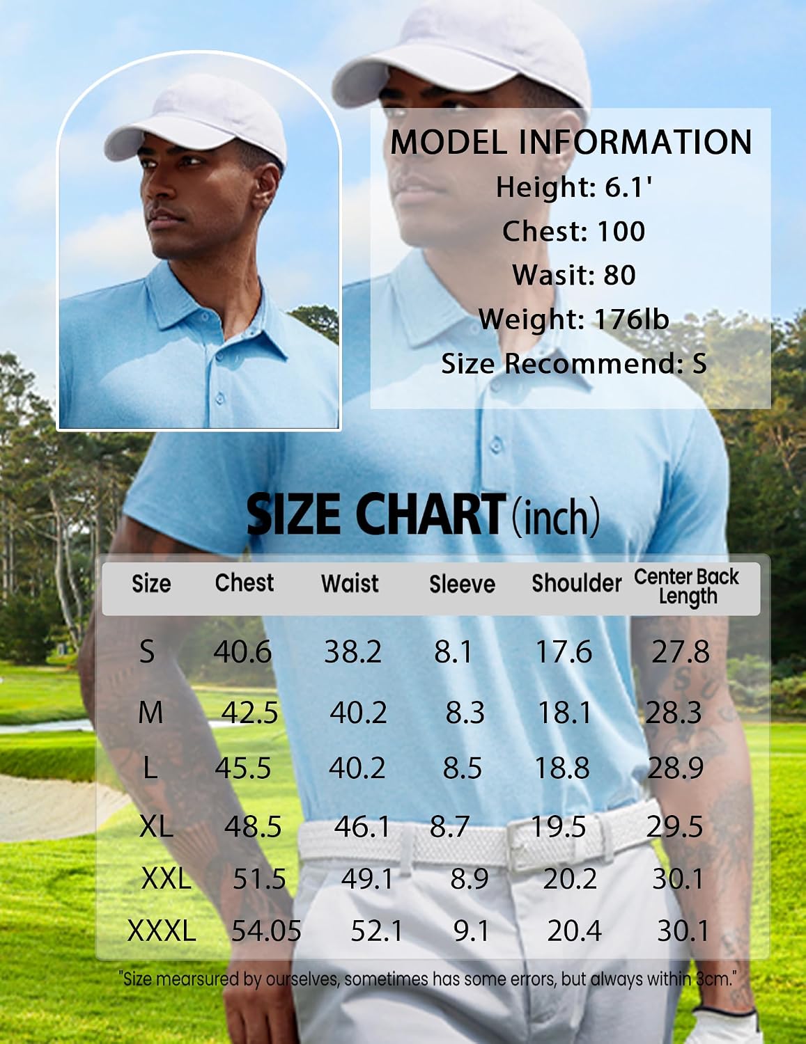 COOFANDY Men's Polo Shirt Golf Quick Dry Performance Short Sleeve Moisture Wicking Athletic Polo Collared Tennis T-Shirt