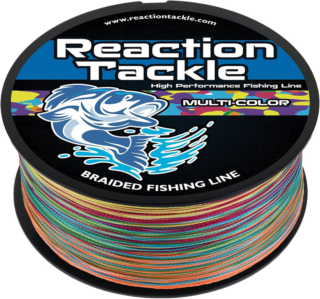 Reaction Tackle Braided Fishing Line - Pro Grade Power Performance for Saltwater or Freshwater Fish - Colored Fishing Line Braid for Extra Visibility