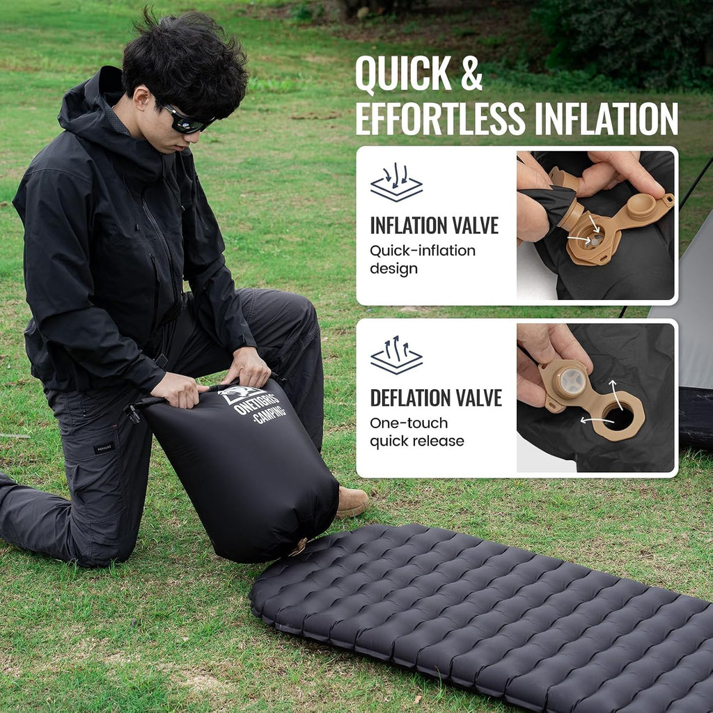 ONETIGRIS R3.5 Insulated Sleeping Pad,Ultralight Inflatable Camping Pad