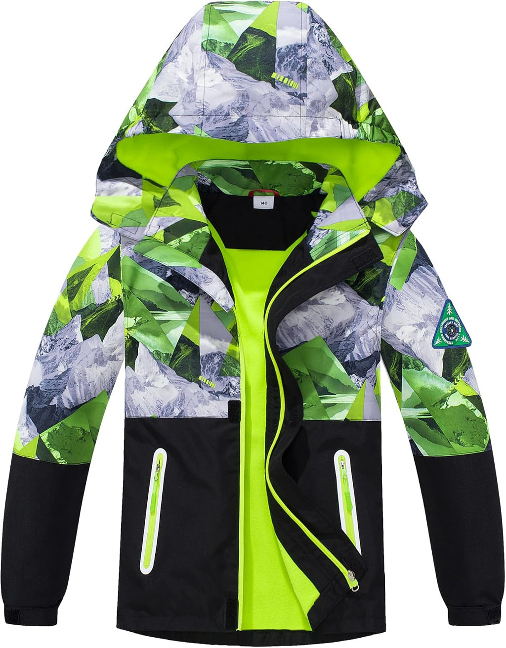 MGEOY Kids Rain Jacket, Waterproof Lightweight Hooded Windbreaker for Boys Girls 4-16Y