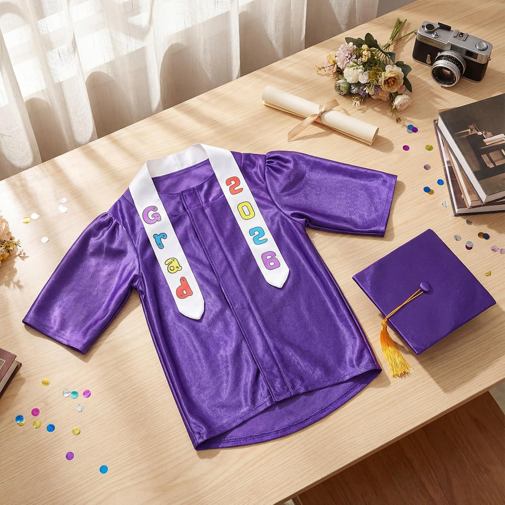 Chicingyou Small Dog Graduation Cap and Gown 2026 with Stole Washable Shirt and Hat Pet Graduation Gown Costume Outfit for Tiny Dog Little Cat Doll Clothes Holiday Halloween Costume Accessory(Purple)
