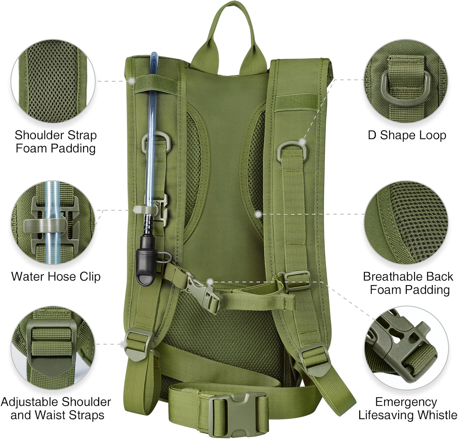 NOOLA Hydration Backpack, Tactical Water Backpack with 3L TPU Water Bladder