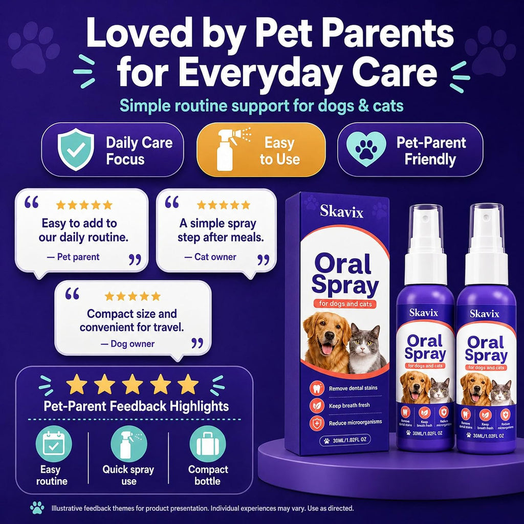 pet Oral Spray, No-Brush Oral Care Spray for Dogs and Cats, Easy Pet Mouth Spray for Fresh Breath Routine, Daily Pet Mouth Care Routine, 30ML / 1.02 FL OZ (2)