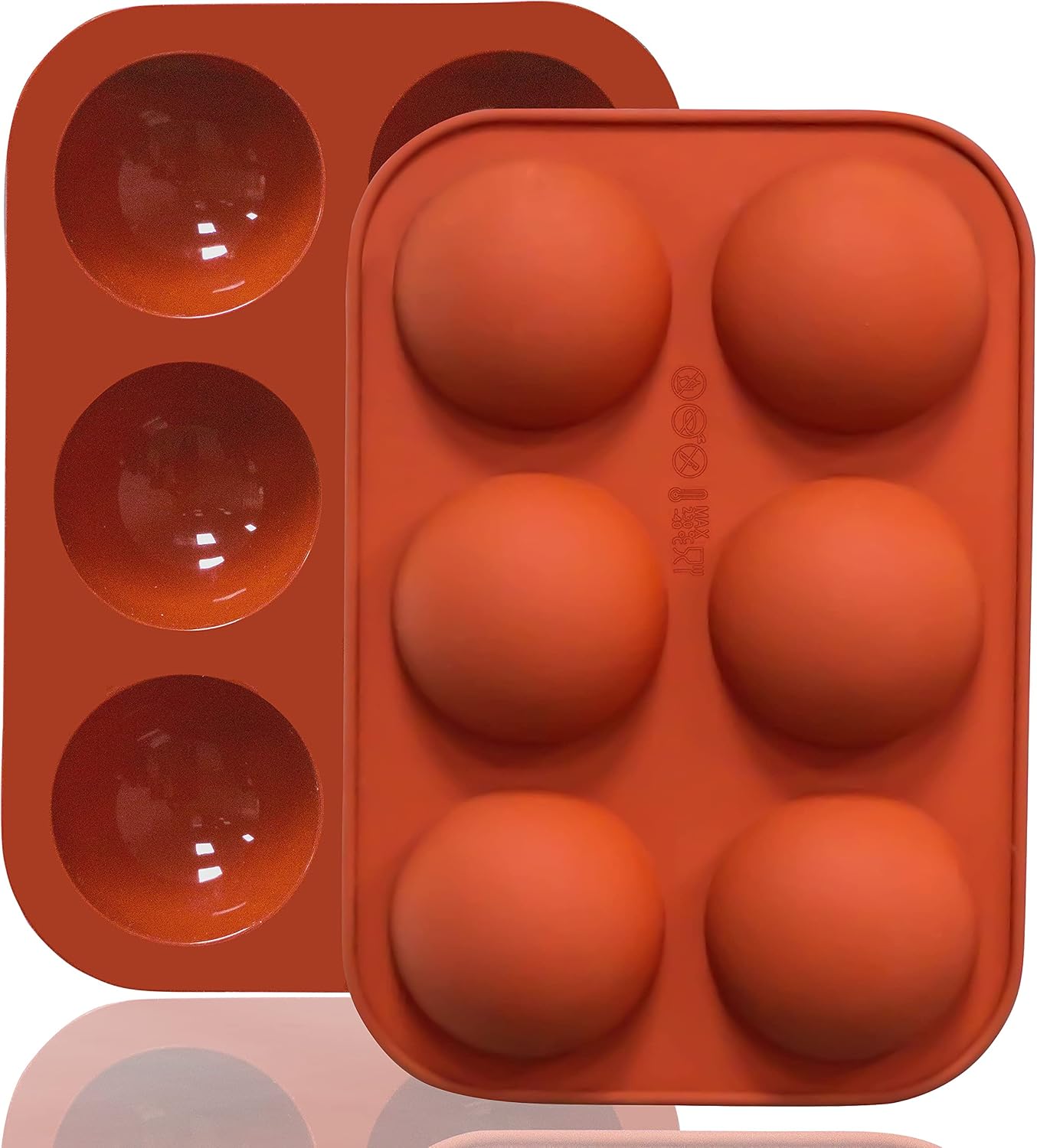 Lerykin Mini 24-Cavity Semi Sphere Silicone Molds Non-Stick, 2 Packs Half Sphere Silicone Baking Molds for Making Jelly, Chocolates and Cake
