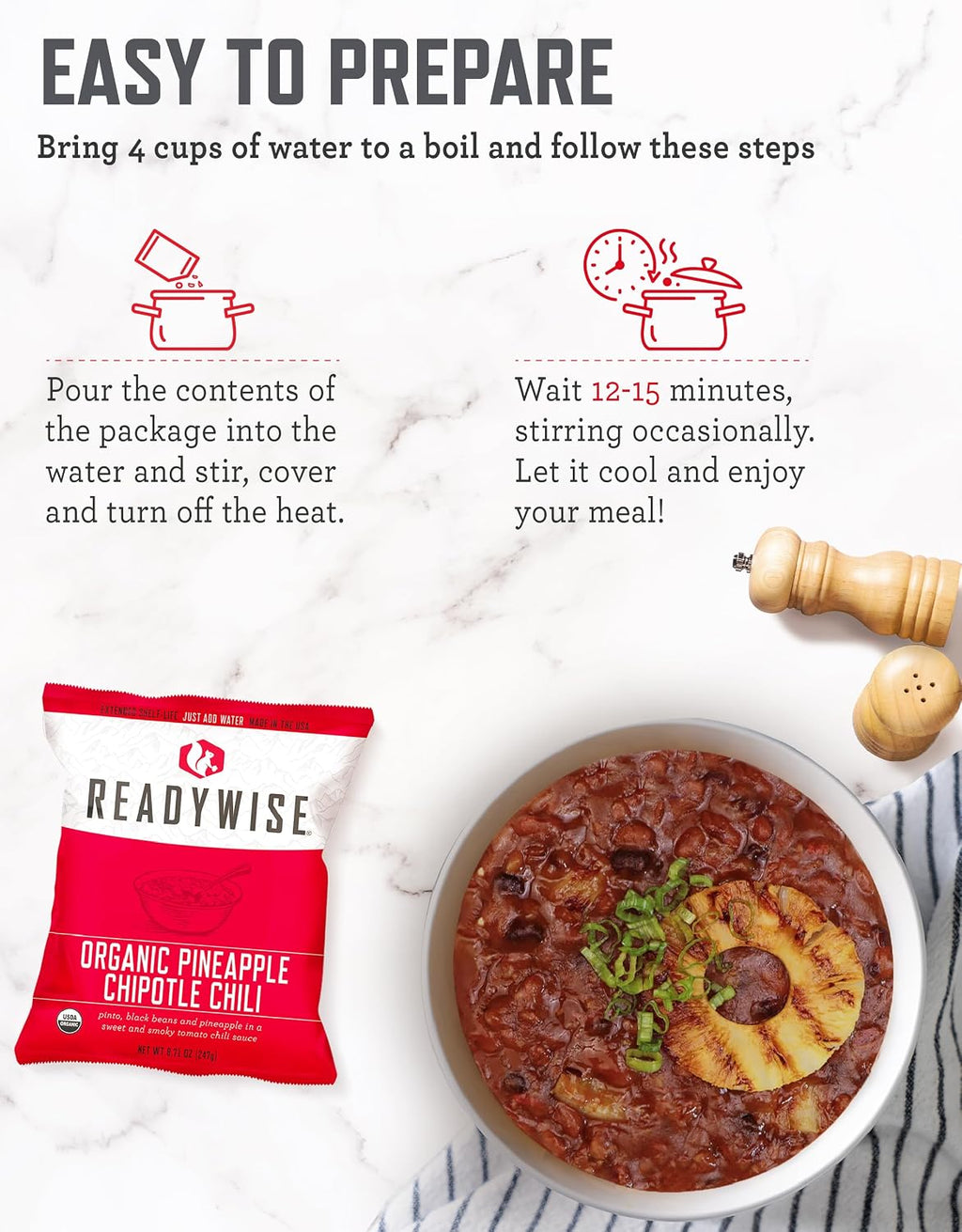 READYWISE Emergency Food Survival Supply 90 Servings, Organic Bucket