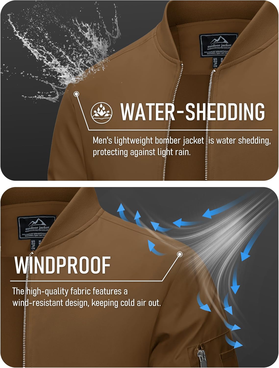 MAGCOMSEN Men's Bomber Jacket Lightweight Windbreaker Spring Fall Jacket