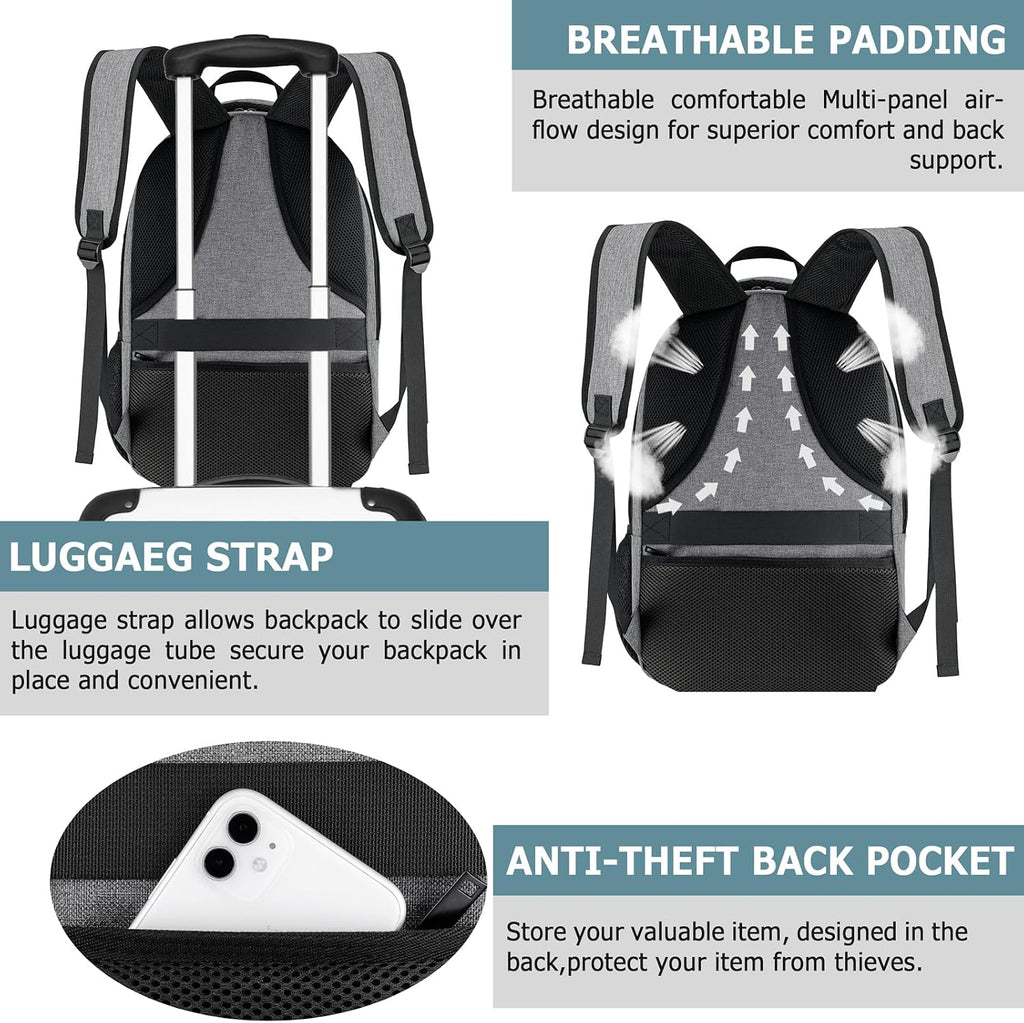 BIKROD Lunch Backpack, Insulated Cooler Lunch Bag Backpack, Large Travel 17.3 Laptop Back Pack Sturdy Computer College School Bookbag for Women Men for Men Women Work Hiking Picnic