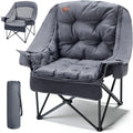 EVER ADVANCED XL Camping Chair with Detachable Cushion Supports 400LBS Grey