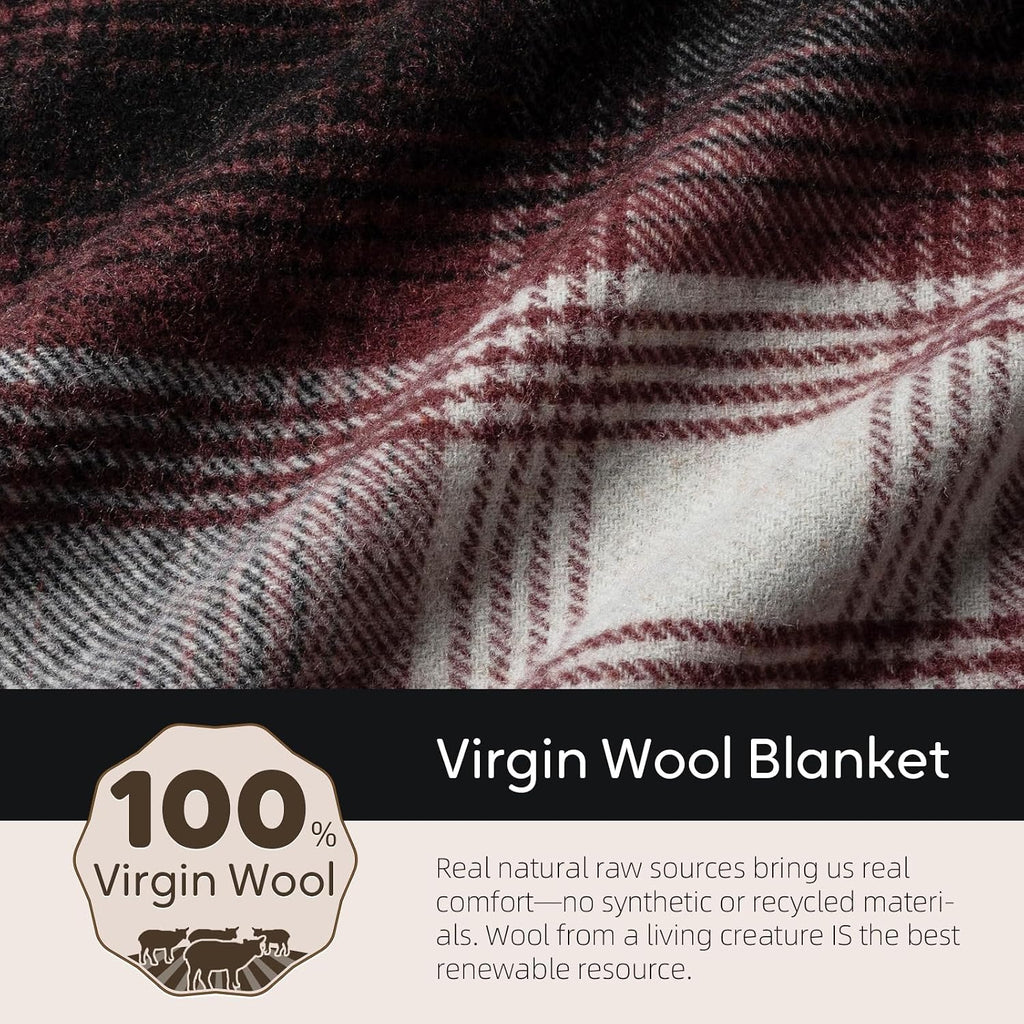 Molithe 100% Wool Blanket, 62" x 86", Warm, Thick, Military, Camping Gear