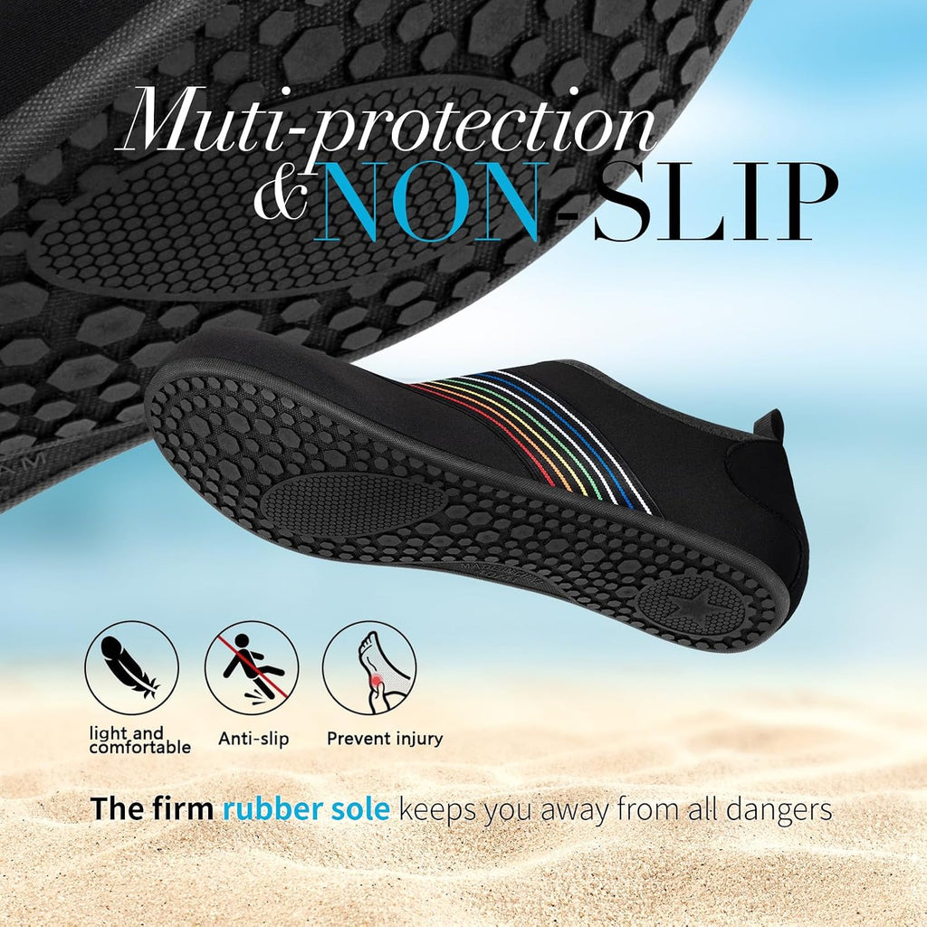 Homitem Water Shoes for Women Men Aqua Socks Swim Beach Pool River Slip-On Barefoot Quick-Dry Vacation Cruise Essentials Accessories for Yoga Kayak Sports