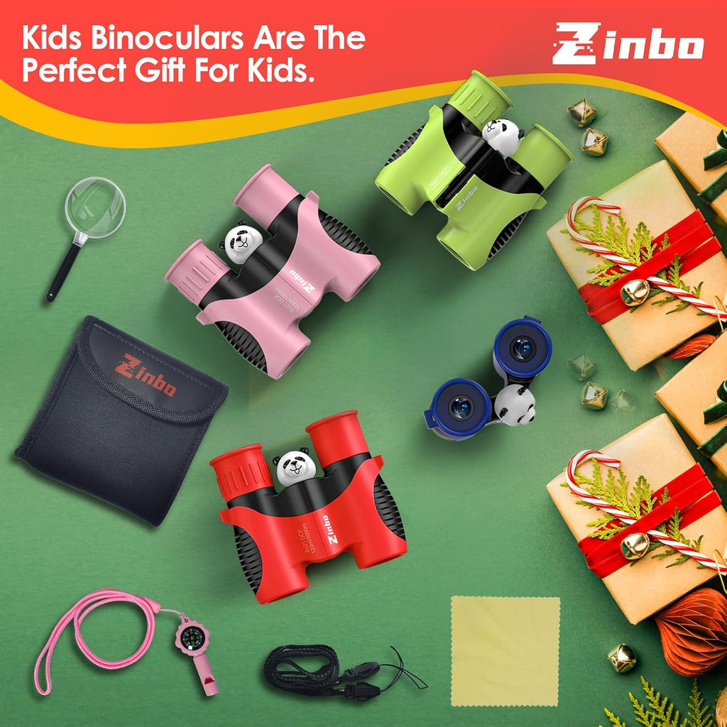 Binoculars for Kids 8x21 High-Resolution Real Optics with Magnifying Glass & Whistle Compass, Kids Binoculars for 3-12 Years Boys and Girls, Best Kids Toys for Outdoor Bird Watching, Hiking, Travel
