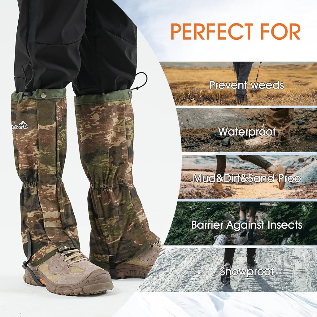 Leg Gaiters for Men Women Waterproof Gaiters for Hiking Snow Boot Gaiters