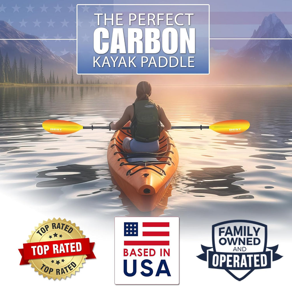 Carbon Fiber Kayak Paddle, 2-Piece, Lightweight Design