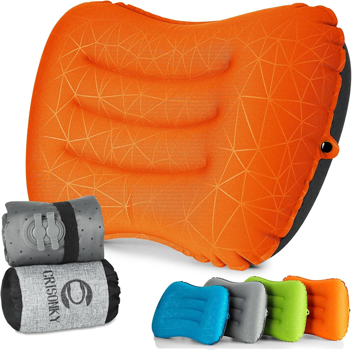Crisonky Camping Pillow,Ultralight Inflatable Travel Pillow for Backpacking