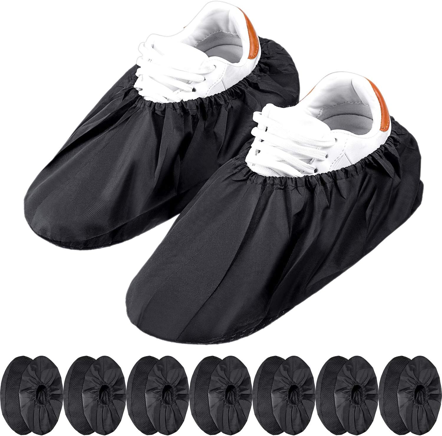 Frienda 16 Pairs Reusable Shoe Covers Waterproof Non Slip Floor,Large
