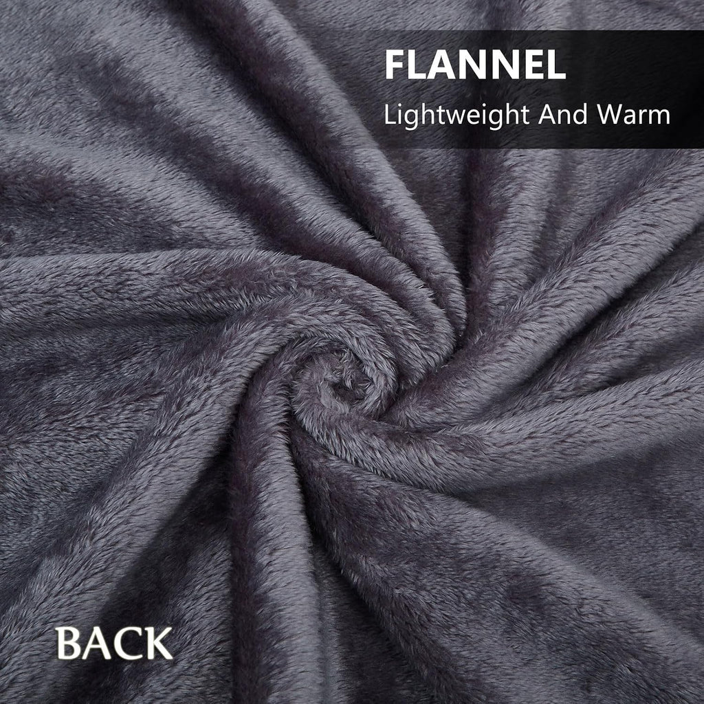 forestfish Fleece Wearable Blanket Oversized, Comfy Lightweight Lap Blanket Poncho Throw With Buttons, 63“x 55” (Grey, Medium(55”x39”))