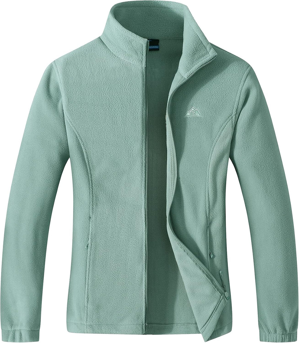 GIMECEN Women's Full Zip Soft Polar Fleece Jacket Outdoor Recreation Coat