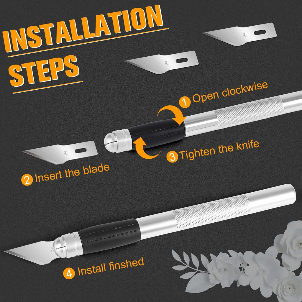JETMORE 100 Pack Exacto Knife Blades #24, Craft Knife Blades Hobby & Craft