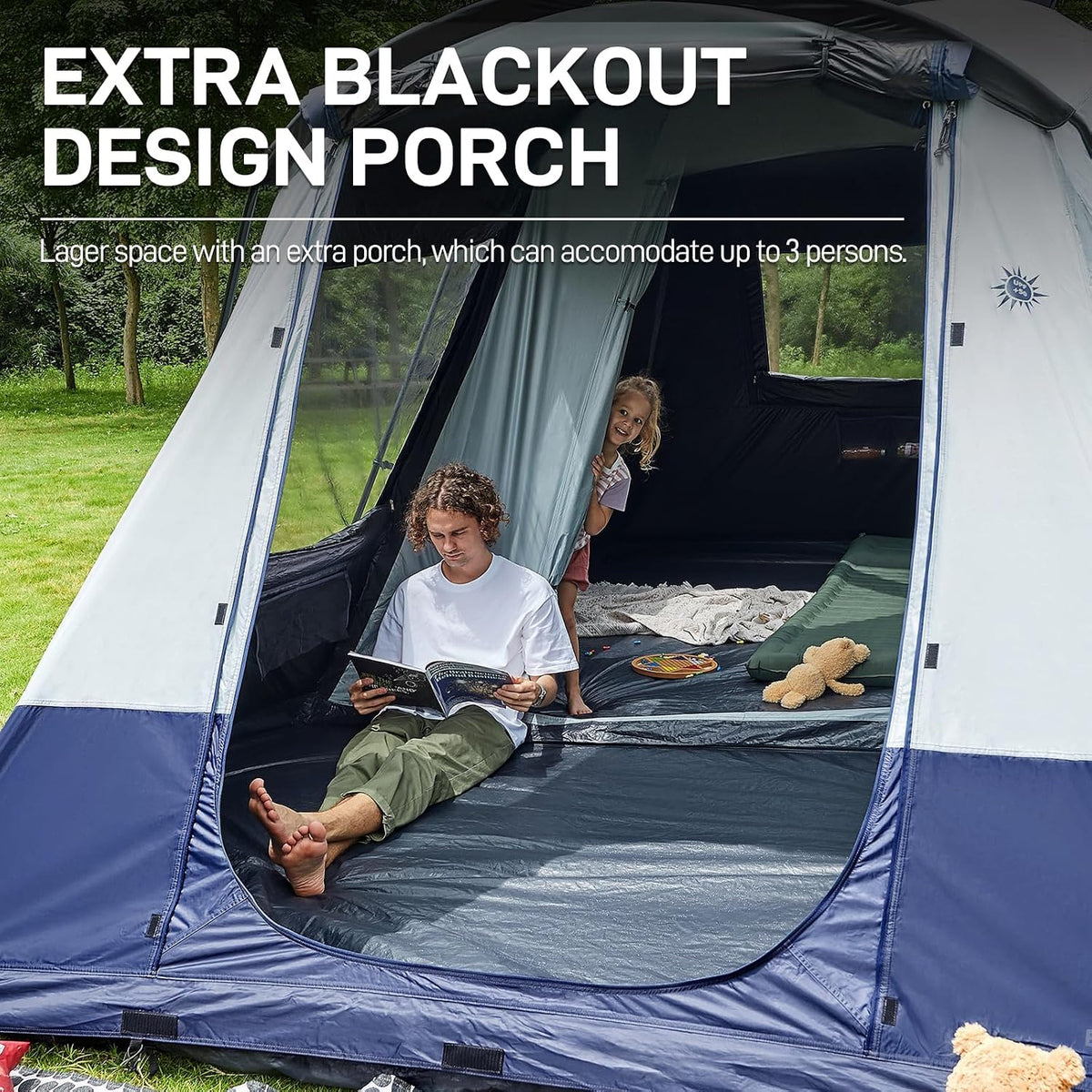 EVER ADVANCED 8 Person Blackout Design Cabin Tent