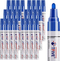 TFIVE Blue Paint Pens Permanent Markers, 24 Pcs Oil Based Paint Markers