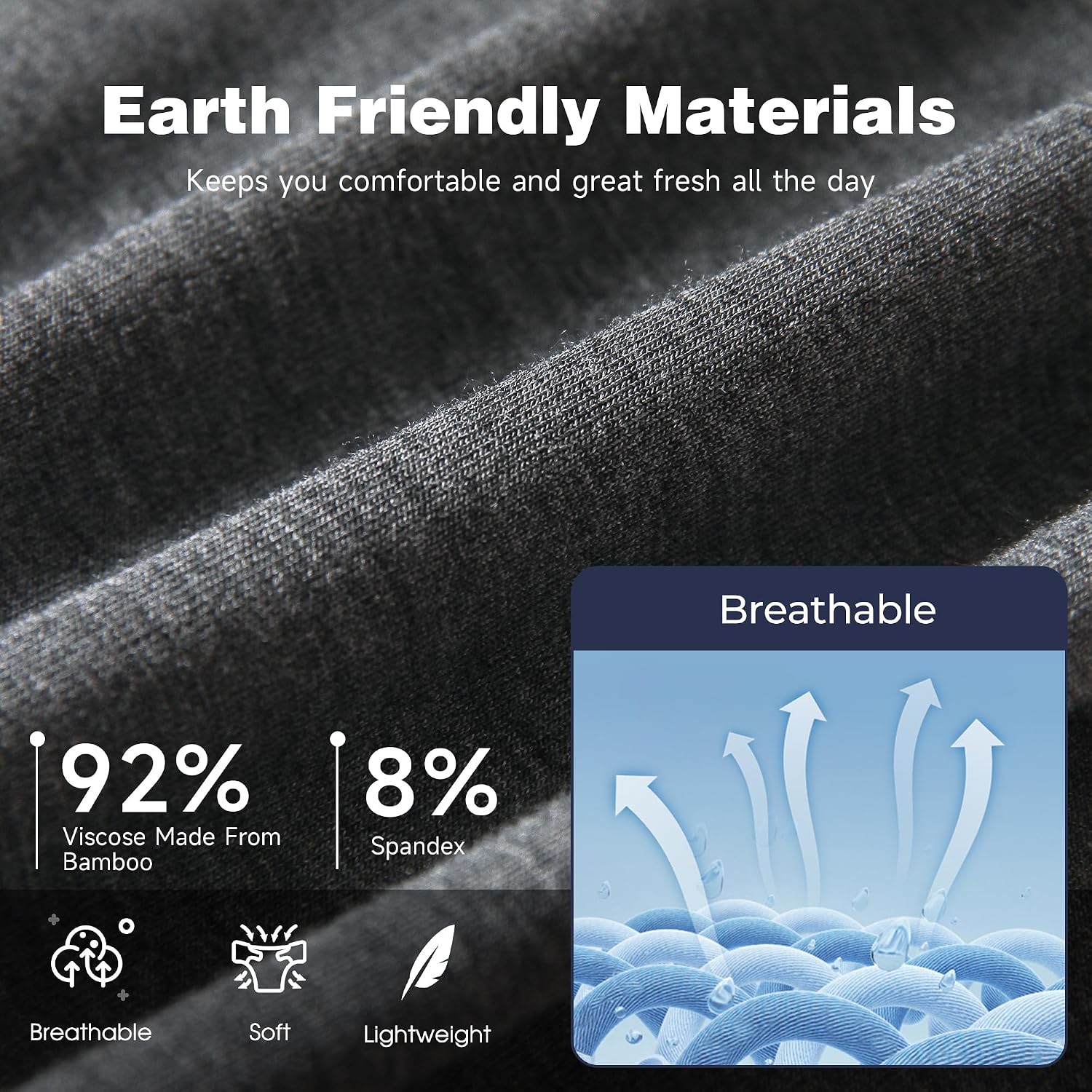BAMBOO COOL Men's Cooling Underwear Ultra Soft Breathable Boxer Briefs Pack
