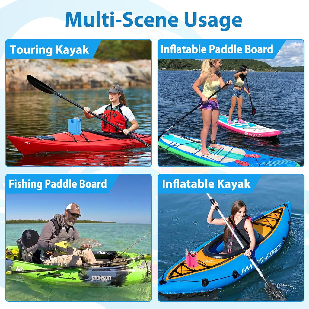 Paddleboard Cup Holder, 2 in 1 Drink Phone Holder for Kayaks SUPs, Blue