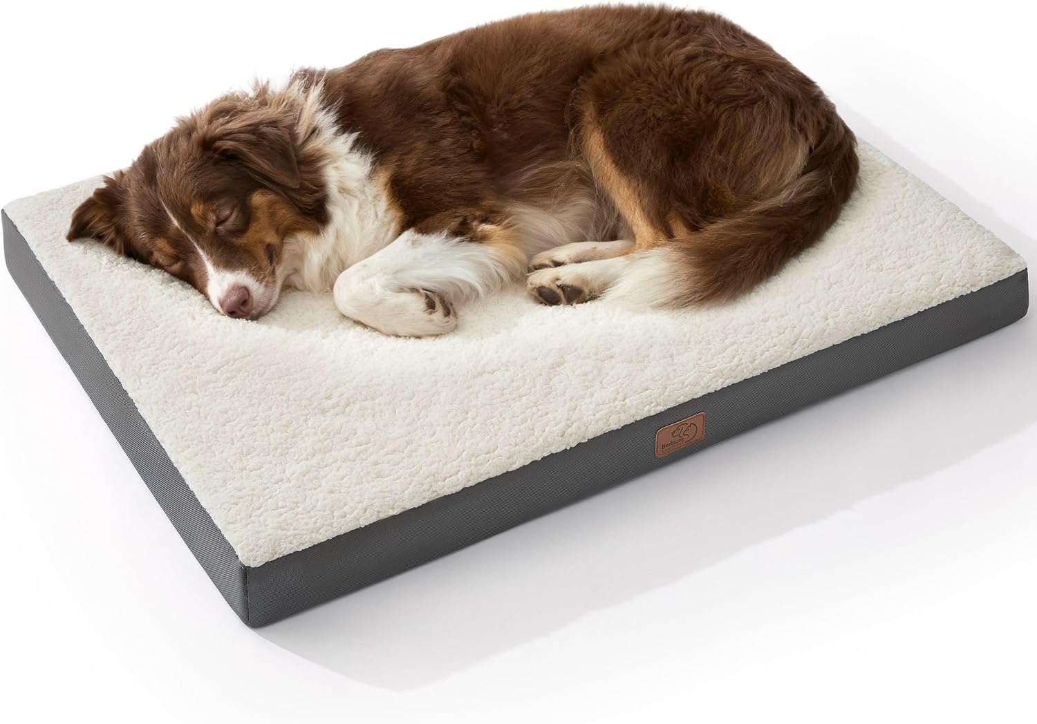 Bedsure Washable Dog Beds Large Sized Dog with Comfy Sherpa, 36x27in Grey