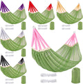 6 Pcs Camping Hammocks with Thick Rope and Storage Bags Portable Travel Nylon Mesh Hammock 102 x 51 in Lightweight Breathable Outdoor Hammock for Camping Hiking Backpacking Backyard