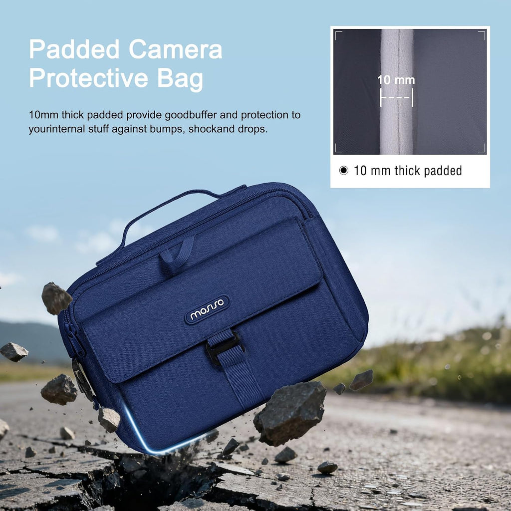 MOSISO Camera Shoulder Bag Camera Case Crossbody Sling Purse, Navy Blue