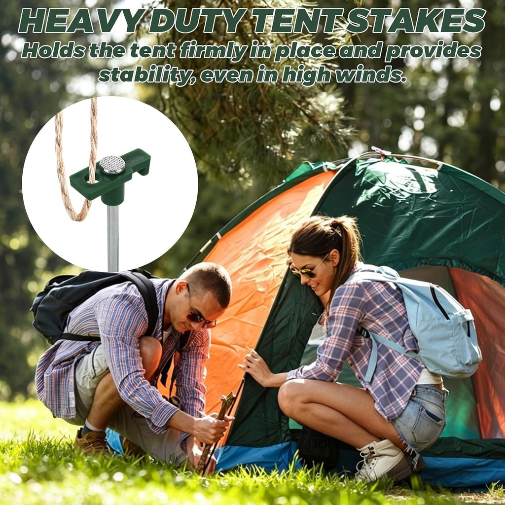 40PCS Tent Stakes Heavy Duty, 10 Inch Metal Tent Pegs Tent Spikes, Non-Rust Camping Stakes for Camping Patio, Garden, Canopies, Grassland, Outdoor