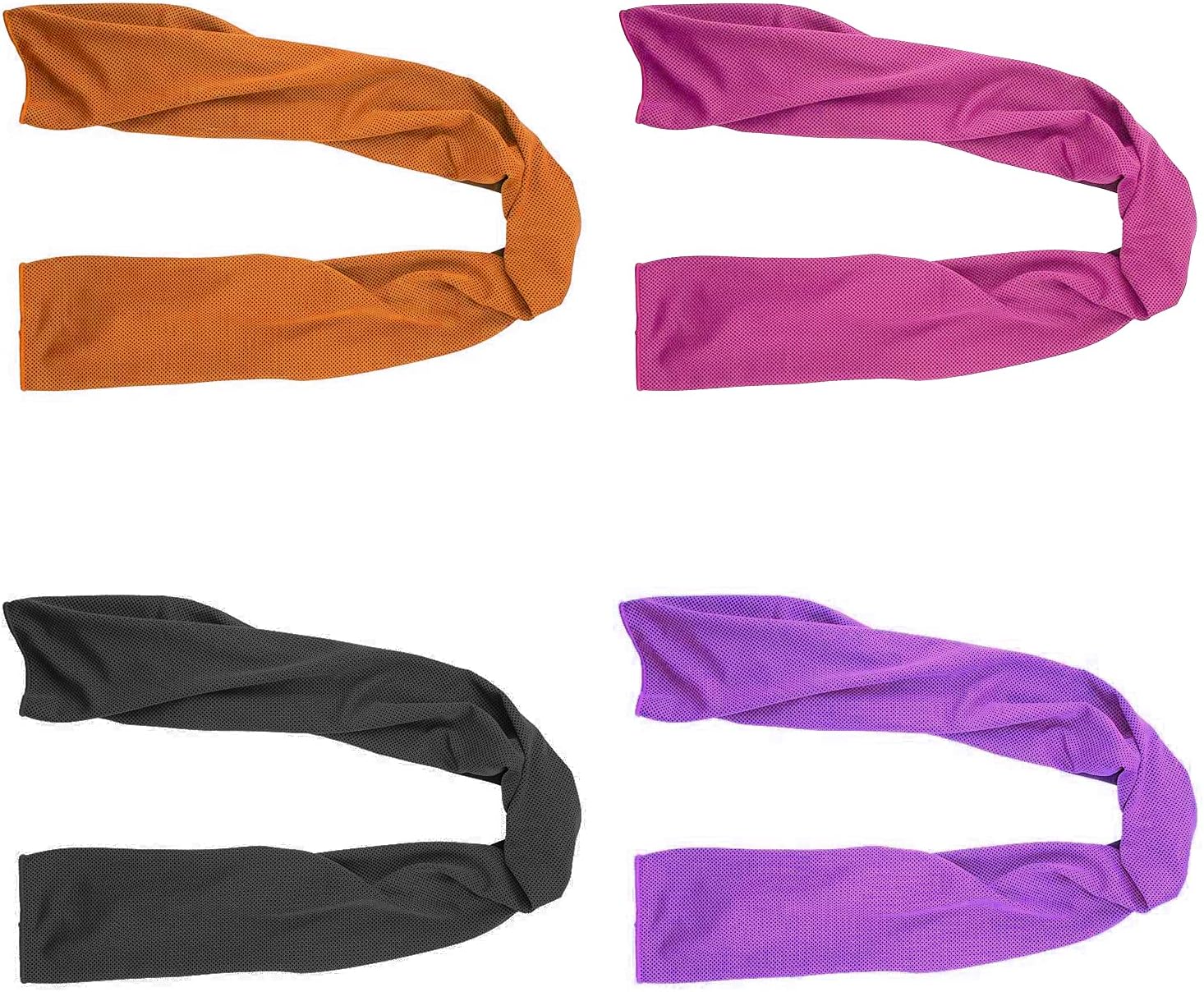 SMALLElectric 8 Packs 40"x 12" Microfiber Multicolor Solid Cooling Towel (Temperature Regulating) for Yoga, Sport, Gym, Workout, Fitness, Running