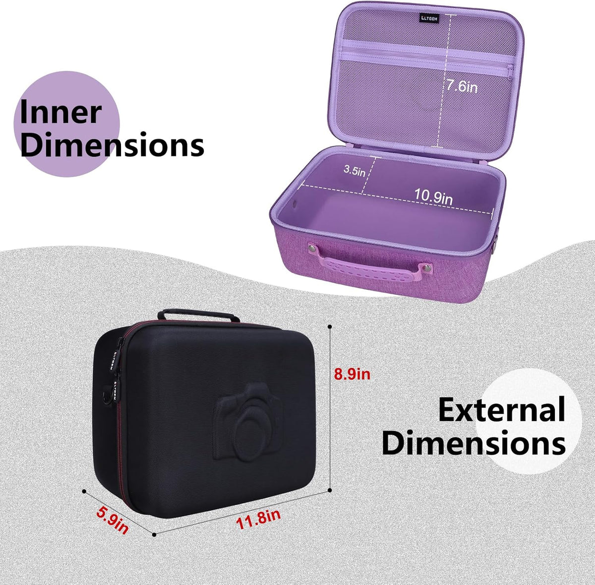 Medium Camera Case Bag for Canon/Sony/Nikon Camera and Multiple Lens Black