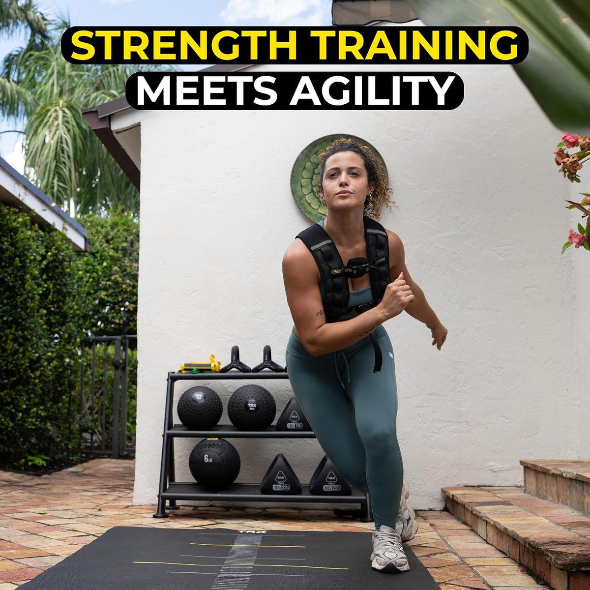 TRX HexGrip Weight Vest - 10 lb Adjustable Weight Vest for Strength Training & Running, Breathable Workout Vest for Fitness, Muscle Building, Weightlifting & Weight Loss, Durable Training Equipment