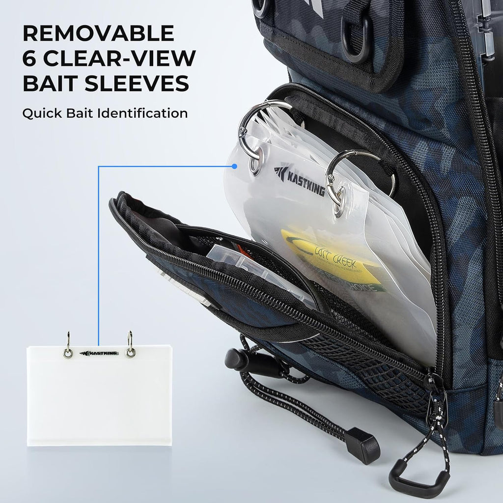 KastKing BaitSpace Fishing Sling Bag, Fishing Backpack with Rod Holder