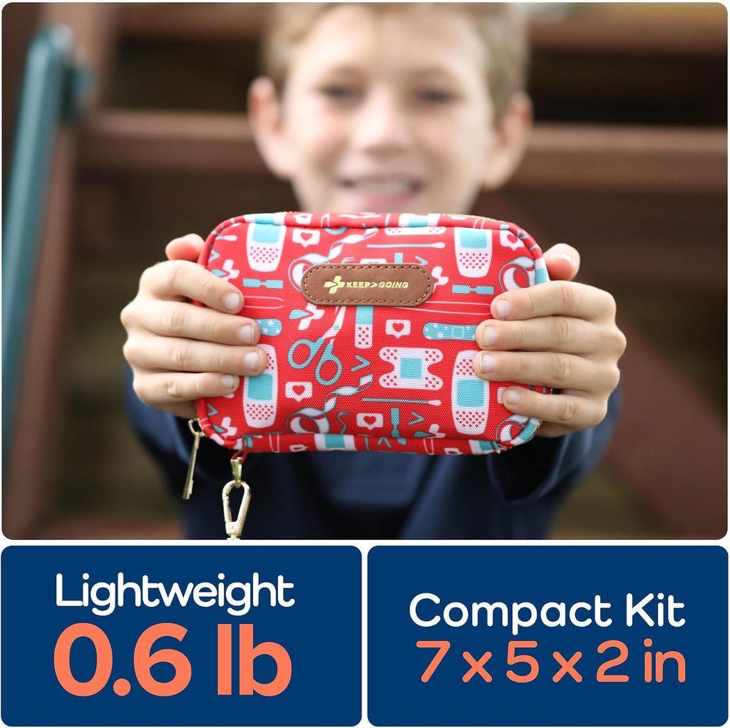 KeepGoing Travel First Aid Kit for Kids, 130 Pc. TSA-Approved Travel Size