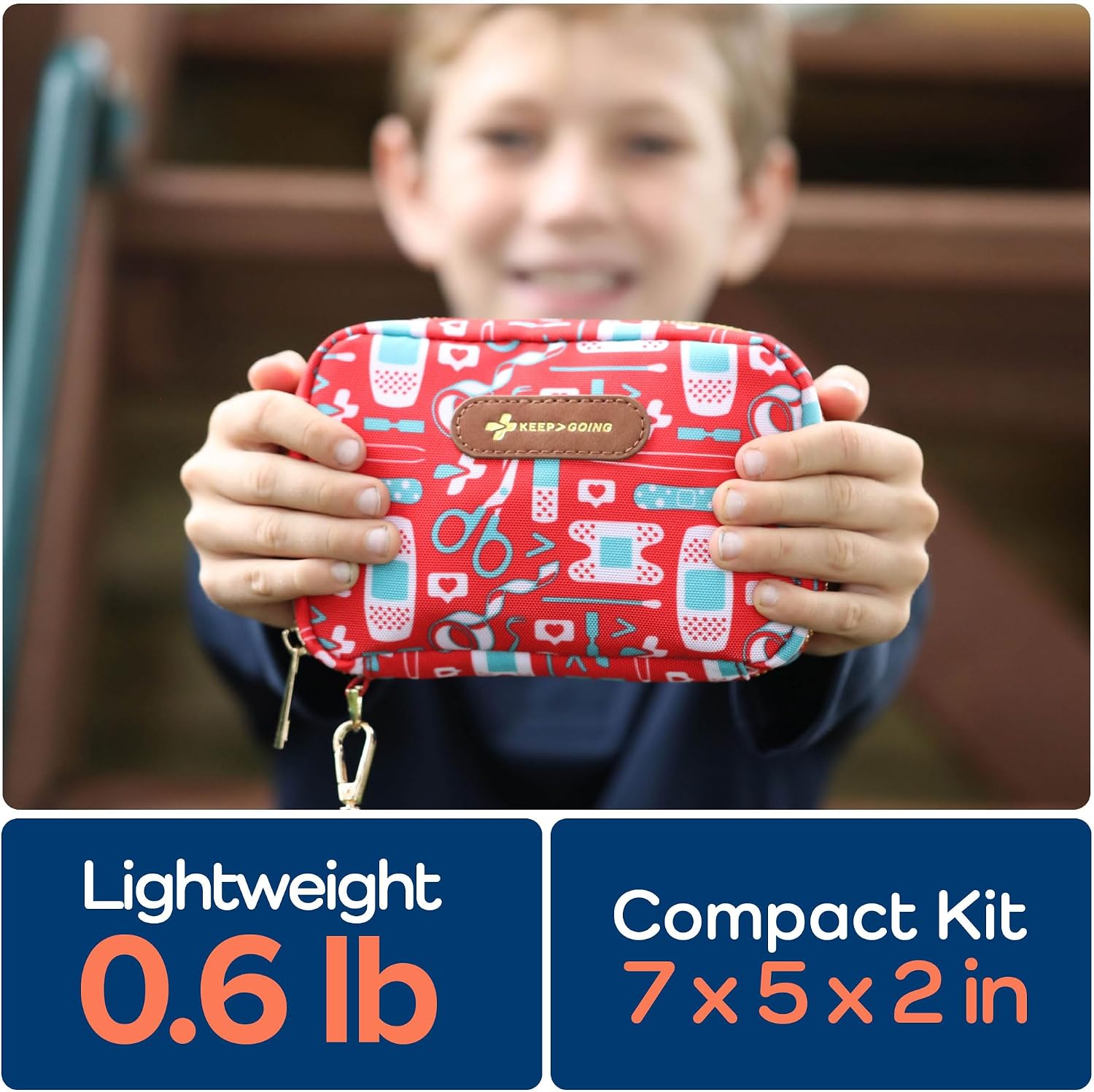KeepGoing Travel First Aid Kit for Kids, 130 Pc. TSA-Approved Travel Size