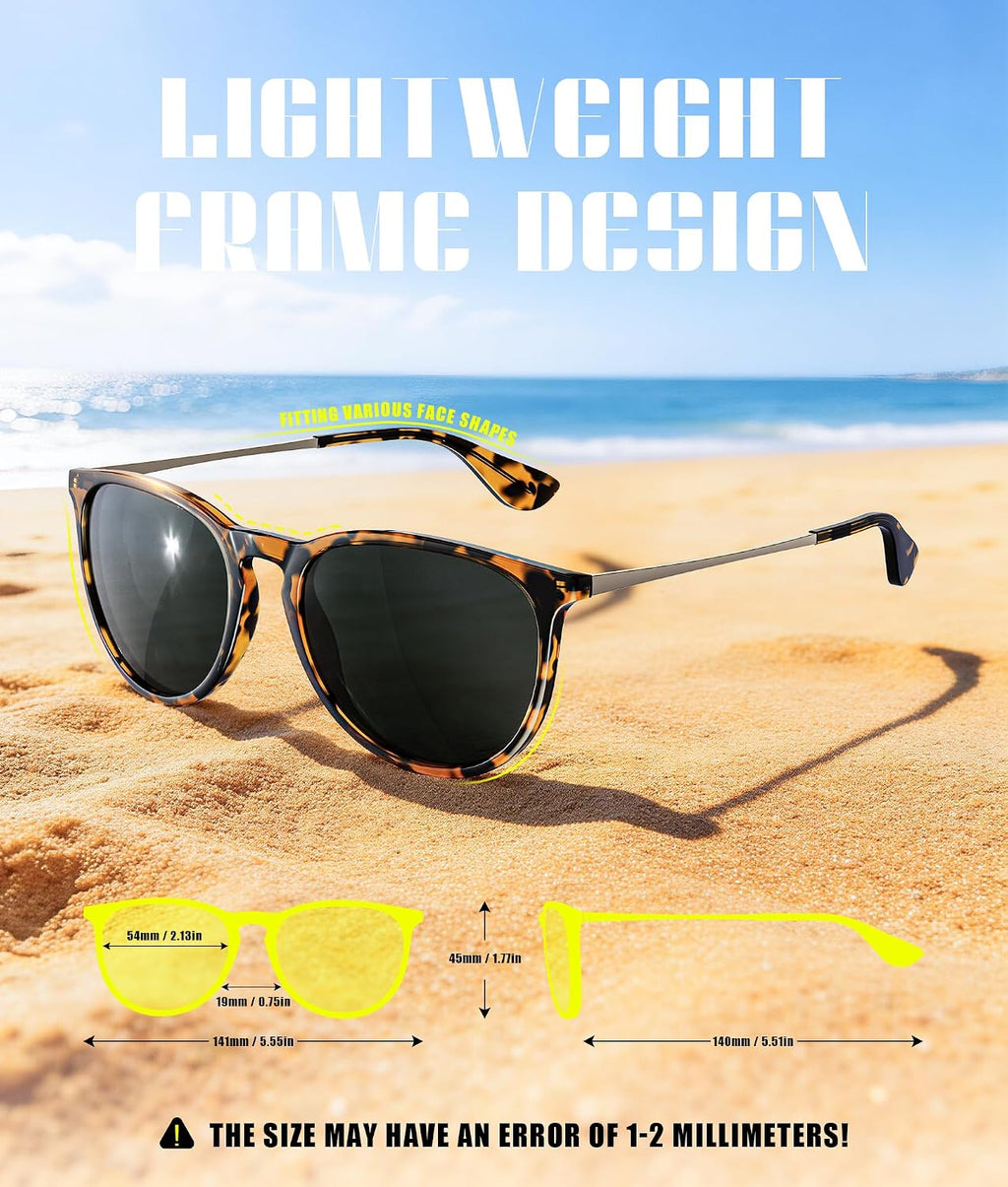 Sunglasses Womens Polarized Trendy Retro Round Sun Glasses with UV400