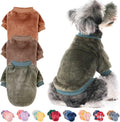 FabriCastle Small Dog Sweaters, 3-Pack Dog & Cat Clothes, Soft and Warm Pet Jackets for Small Dogs Boy & Girl, Winter Pet Apparel Costumes, Puppy Outfits (Camel,Khaki,Olive, Medium)