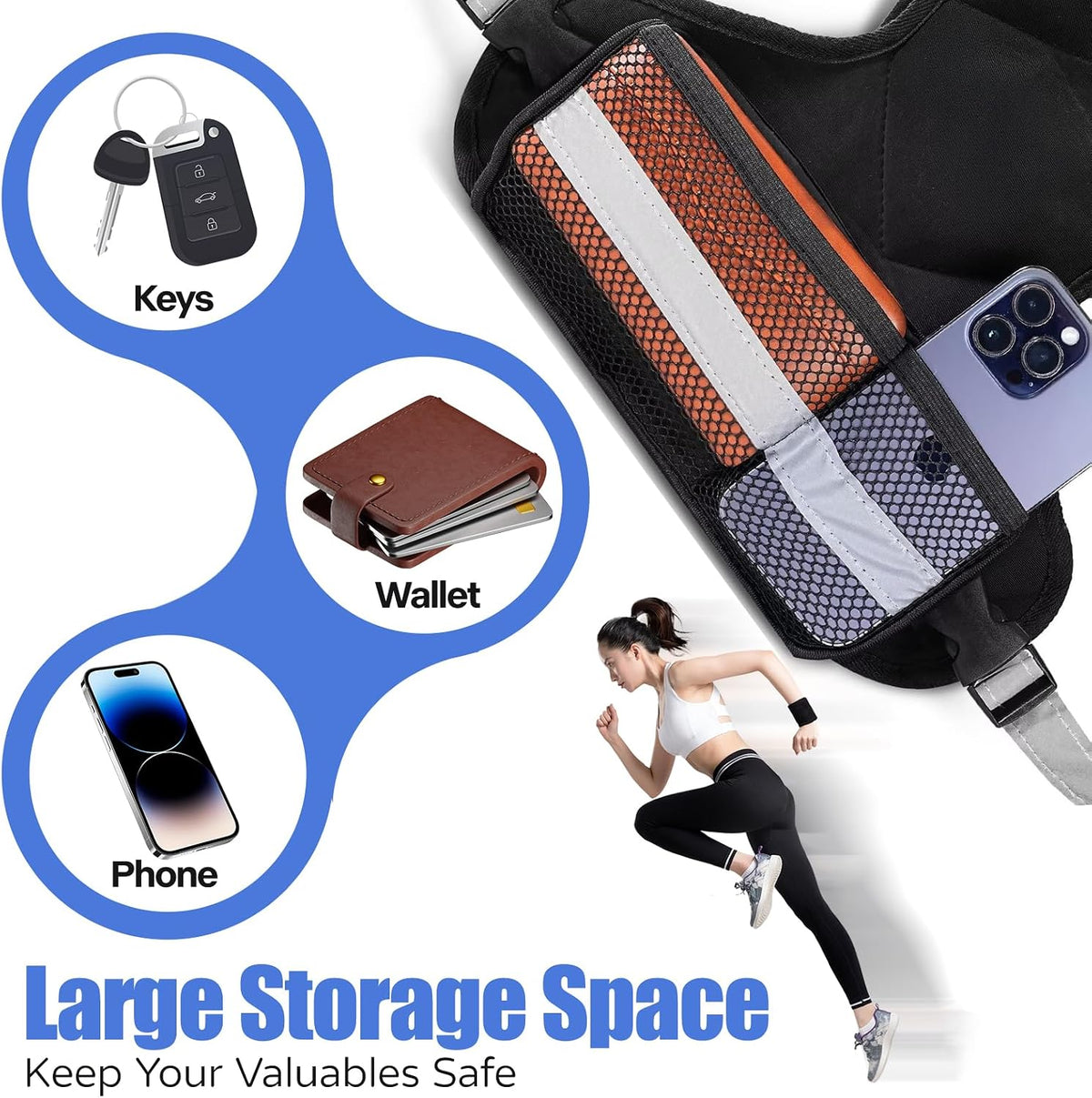 Weighted Vest Women Men - Adjustable Weighted Vest Woman with 6 Ironsand Weights, 4-10lb/11-20lb/21-32lb Vest for Walking, Running, Fitness, Strength Training, Workouts