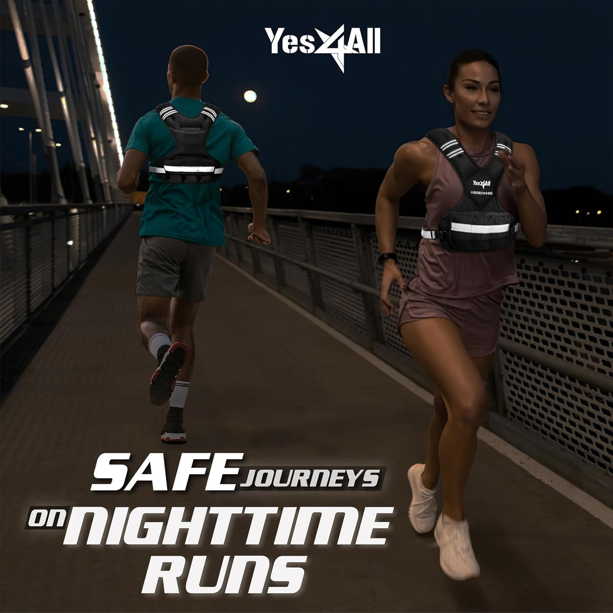 Yes4All Adjustable Weighted Vest with Reflective Strip