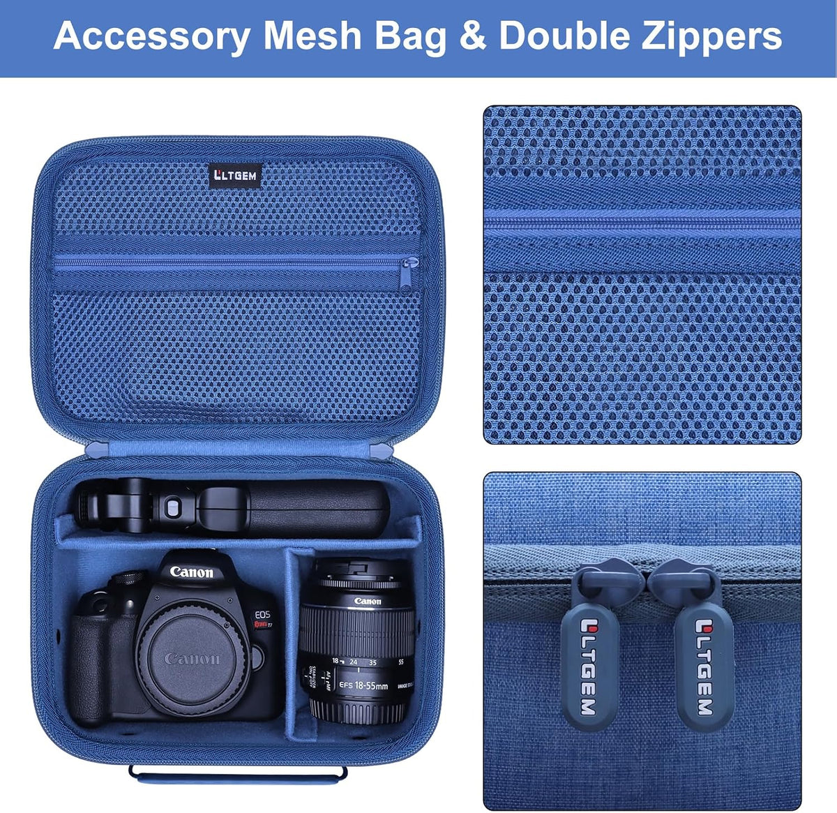 Small Camera Case Bag for Canon EOS Rebel T7/R50//R100 DSLR Camera Blue
