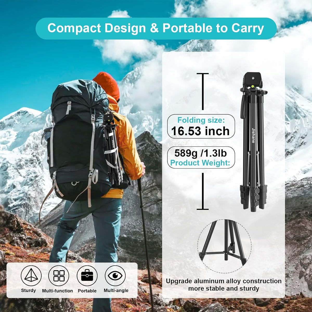 71 Inch Lightweight Tripod for Camera & Phone with Wireless Remote