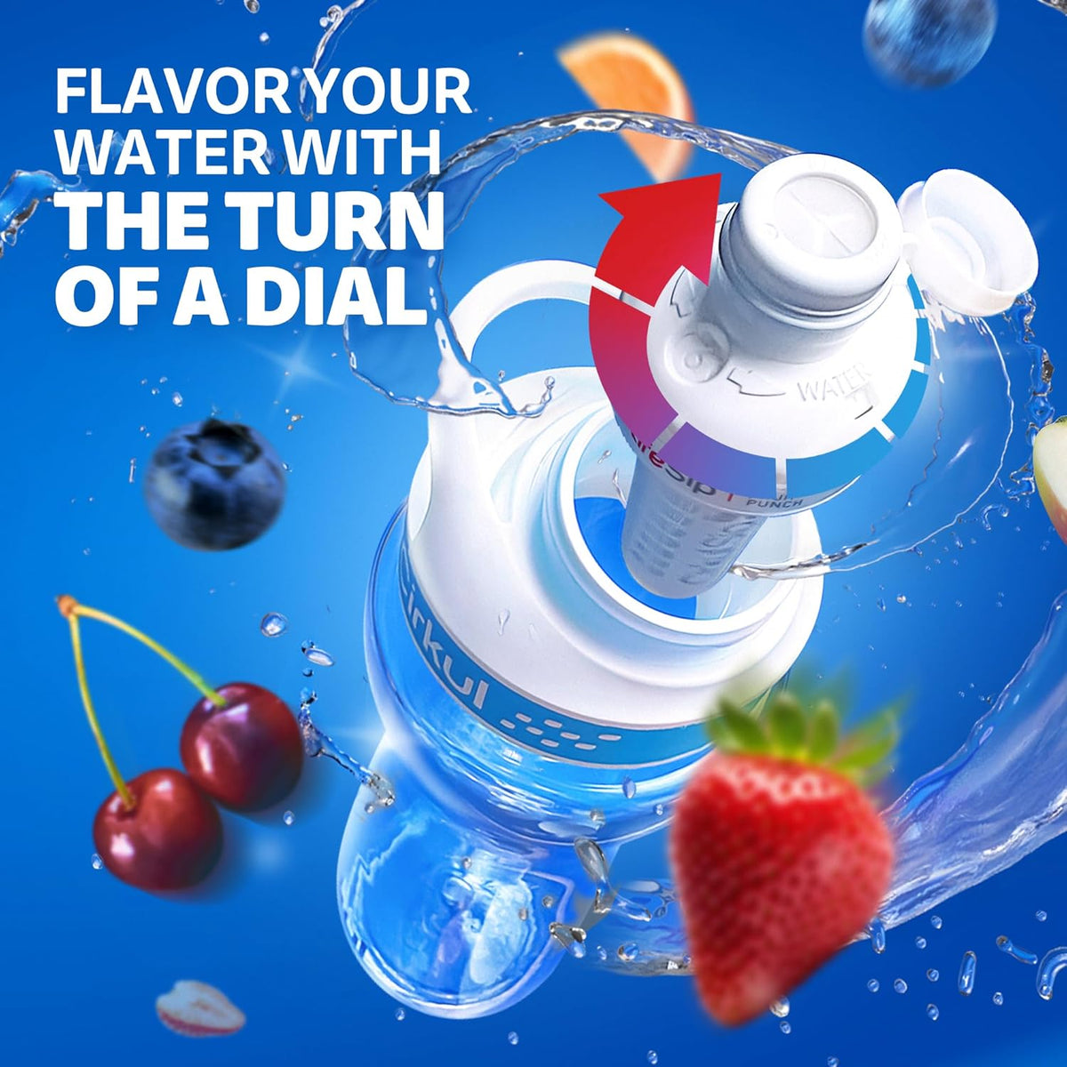 Cirkul 22oz Clear Plastic Water Bottle with Two No Sugar, 0 Cal Cartridges