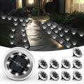 SOLPEX 10 Pack Small Solar Ground Lights, Pathway Lights Cool White | Stainless Steel Solar Powered Walkway Lights Waterproof, Landscape Lighting for Driveway, Garden, Backyard, Patio