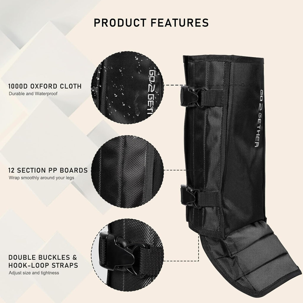 G2 GO2GETHER Snake Gaiter, Gaiters for Hunting, Waterproof Snake Chap for Men and Women,Shoe Boot Leg Gaiter with Adjustable Size